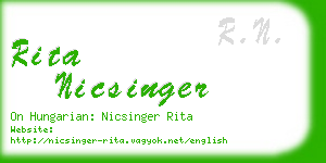 rita nicsinger business card